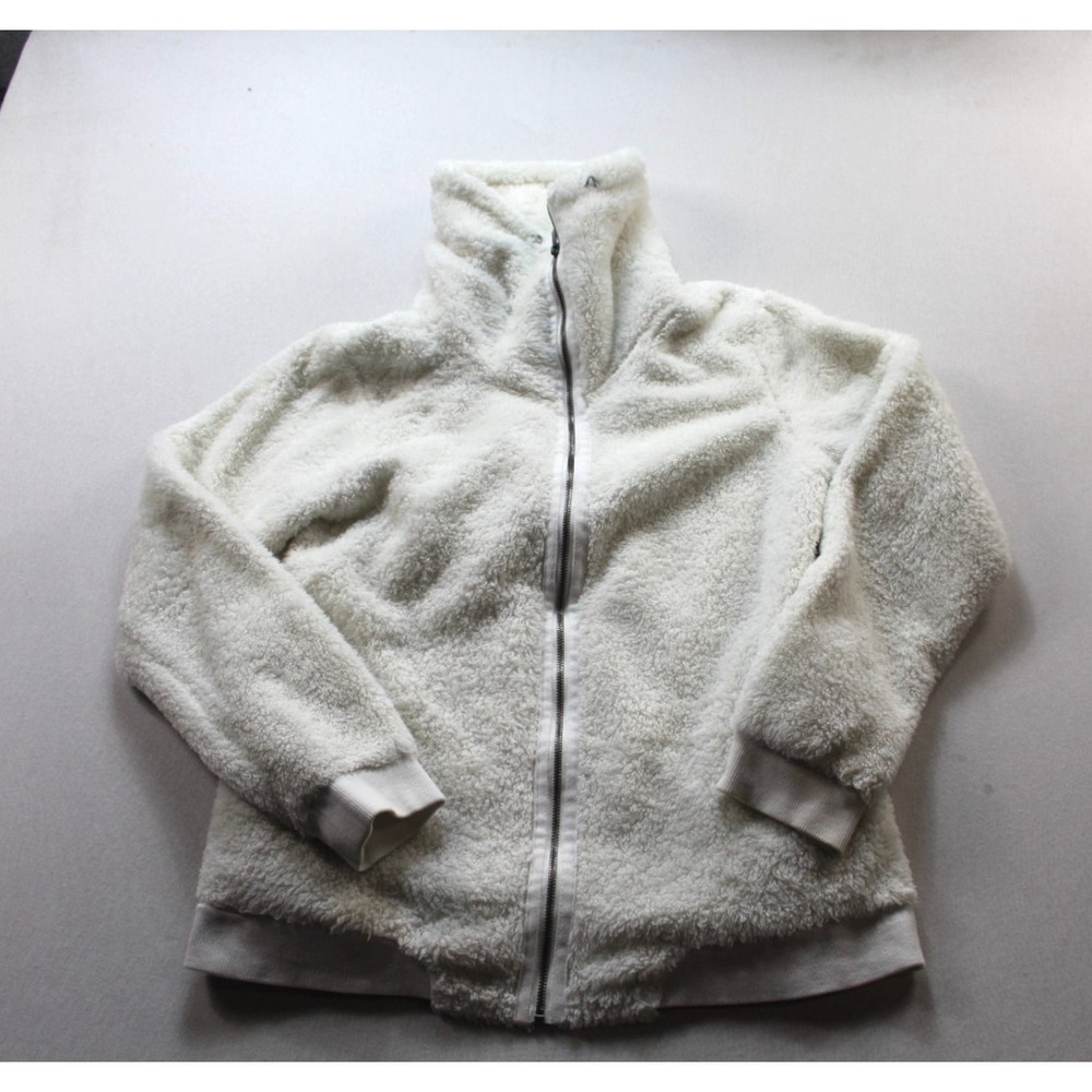 Roxy Women White Full Zip Sweater Mock Neck Long Sleeve Size XL